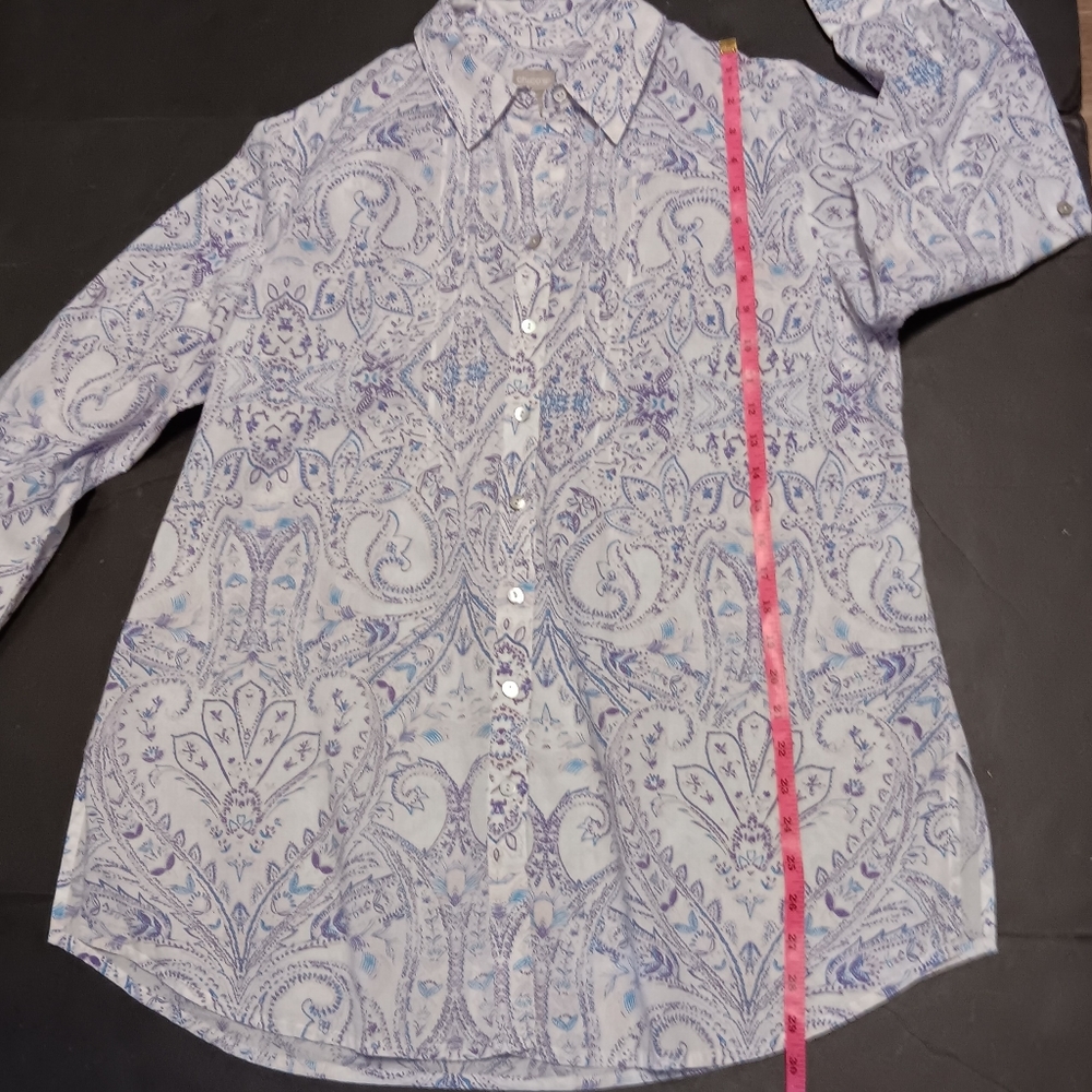 CHICO'S lightweight cotton print button down tunic, 2P - Picture 11 of 13